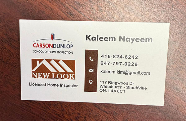 Inspection Business Card